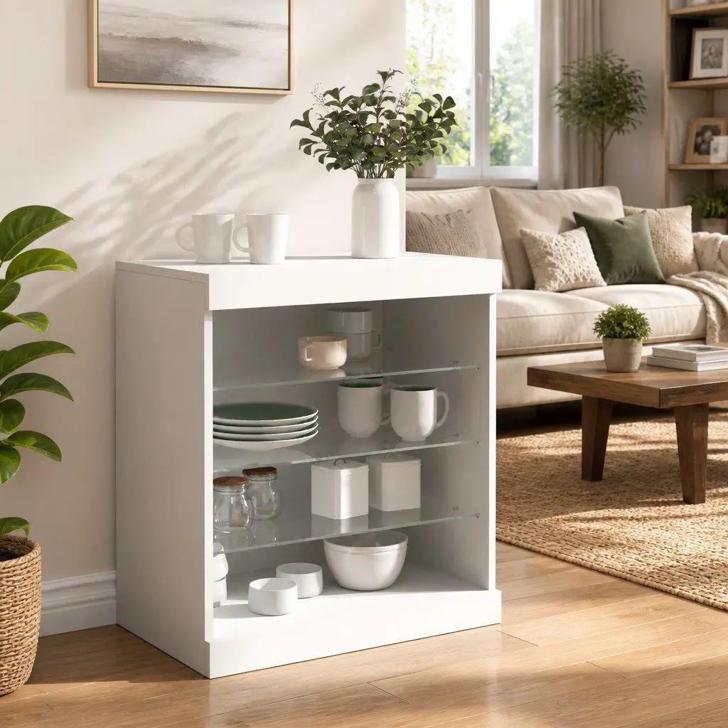Sideboard Cabinet for Living Room with RGB LED Lights 60.5x37x67cm
