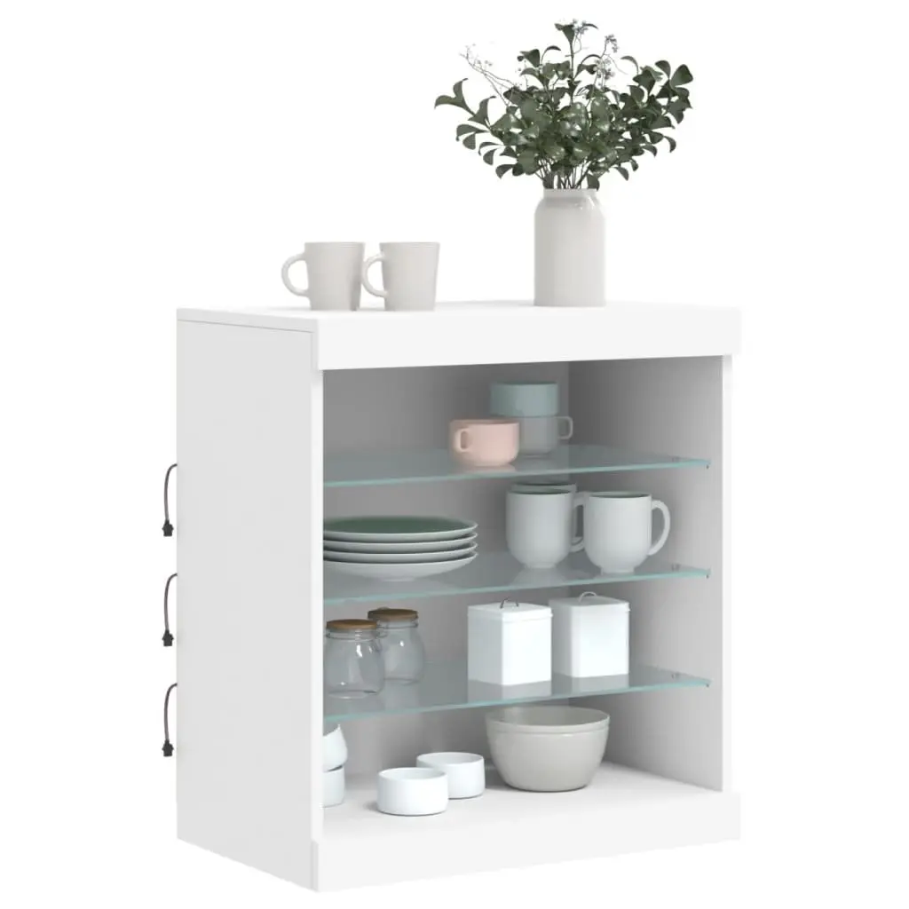Sideboard Cabinet for Living Room with RGB LED Lights 60.5x37x67cm