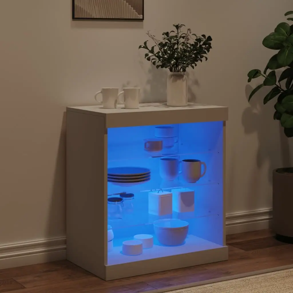 Sideboard Cabinet for Living Room with RGB LED Lights 60.5x37x67cm