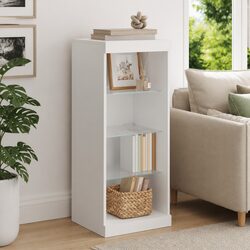 White Sideboard Storage Cabinet - 41x37x100 cm with LED Lights