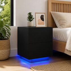 Specifications of Black RGB LED Bedside Cabinet