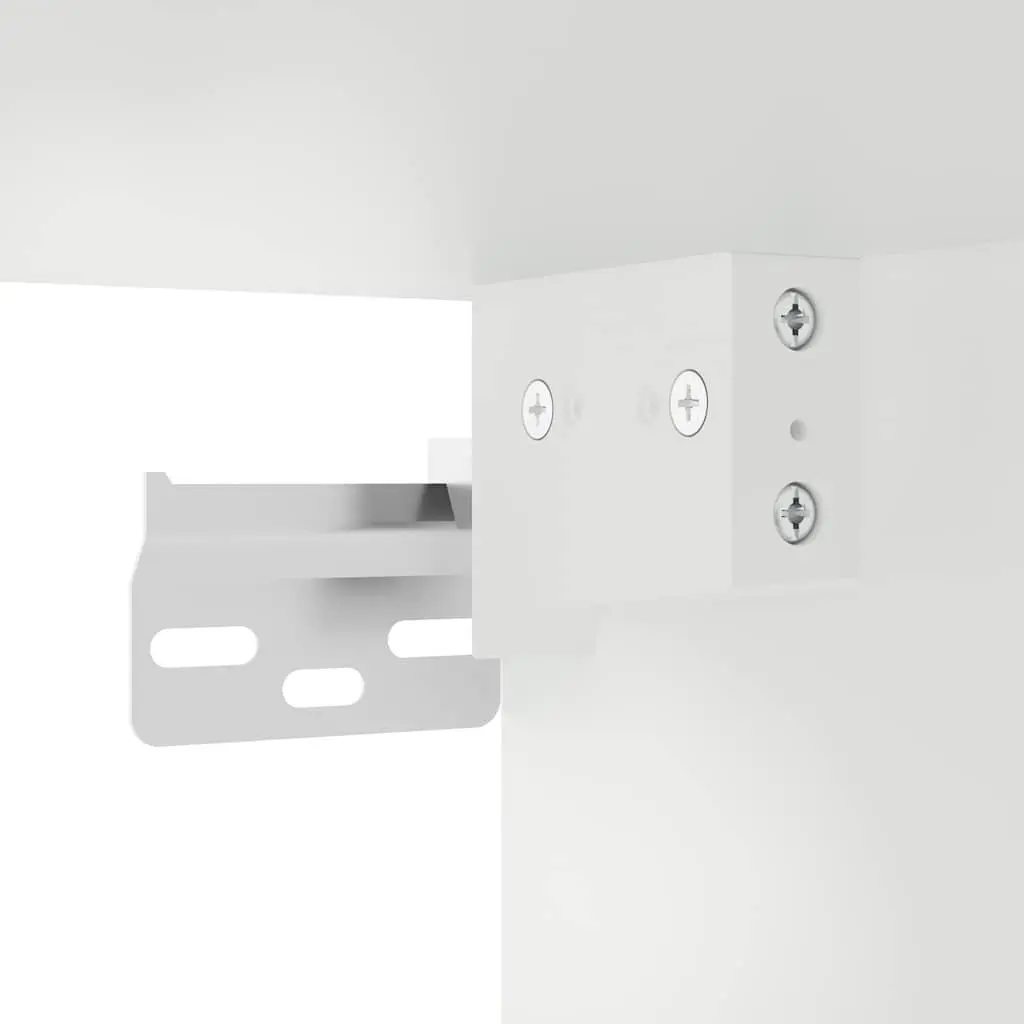 Wall-mounted Bedside Cabinet with RGB LED Lights White Floating Storage