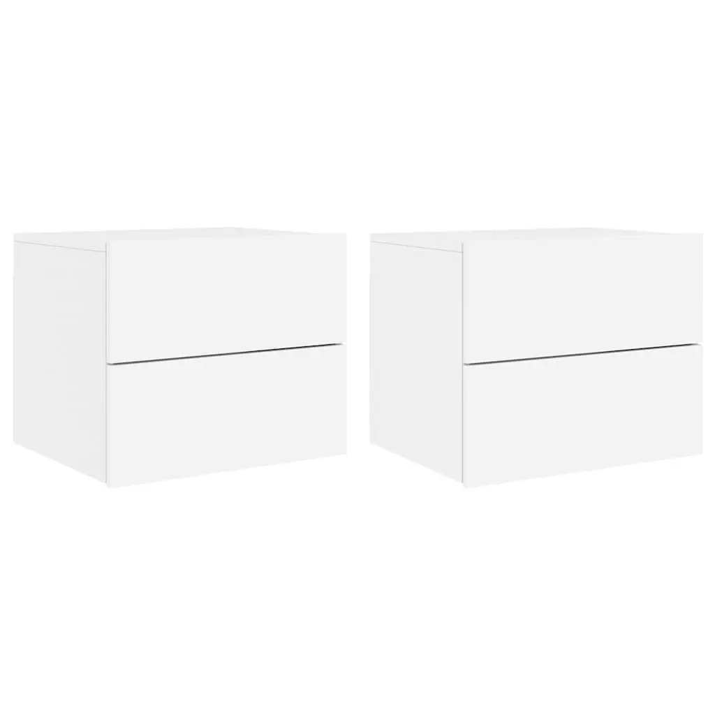 Wall-Mounted Bedside Cabinet Set with LED Lights