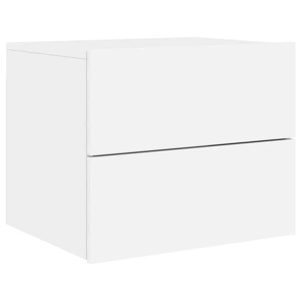 Wall-Mounted Bedside Cabinet Set with LED Lights