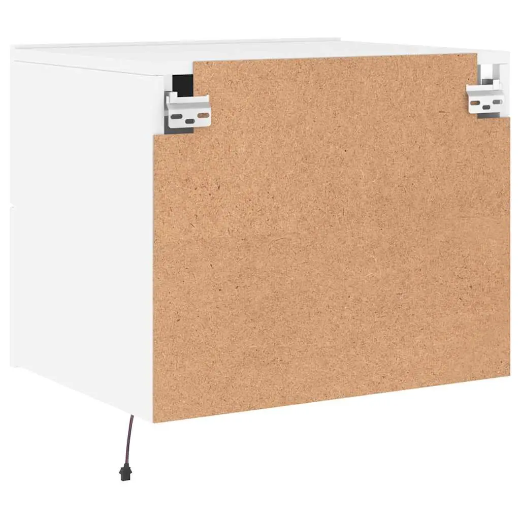 Wall-Mounted Bedside Cabinet Set with LED Lights
