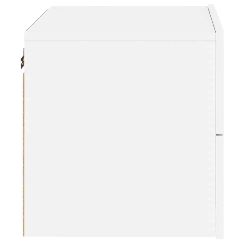 Wall-Mounted Bedside Cabinet Set with LED Lights