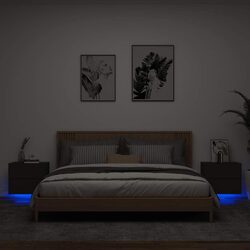 Specifications of Wall-mounted Black Bedside Cabinets with LED Lights