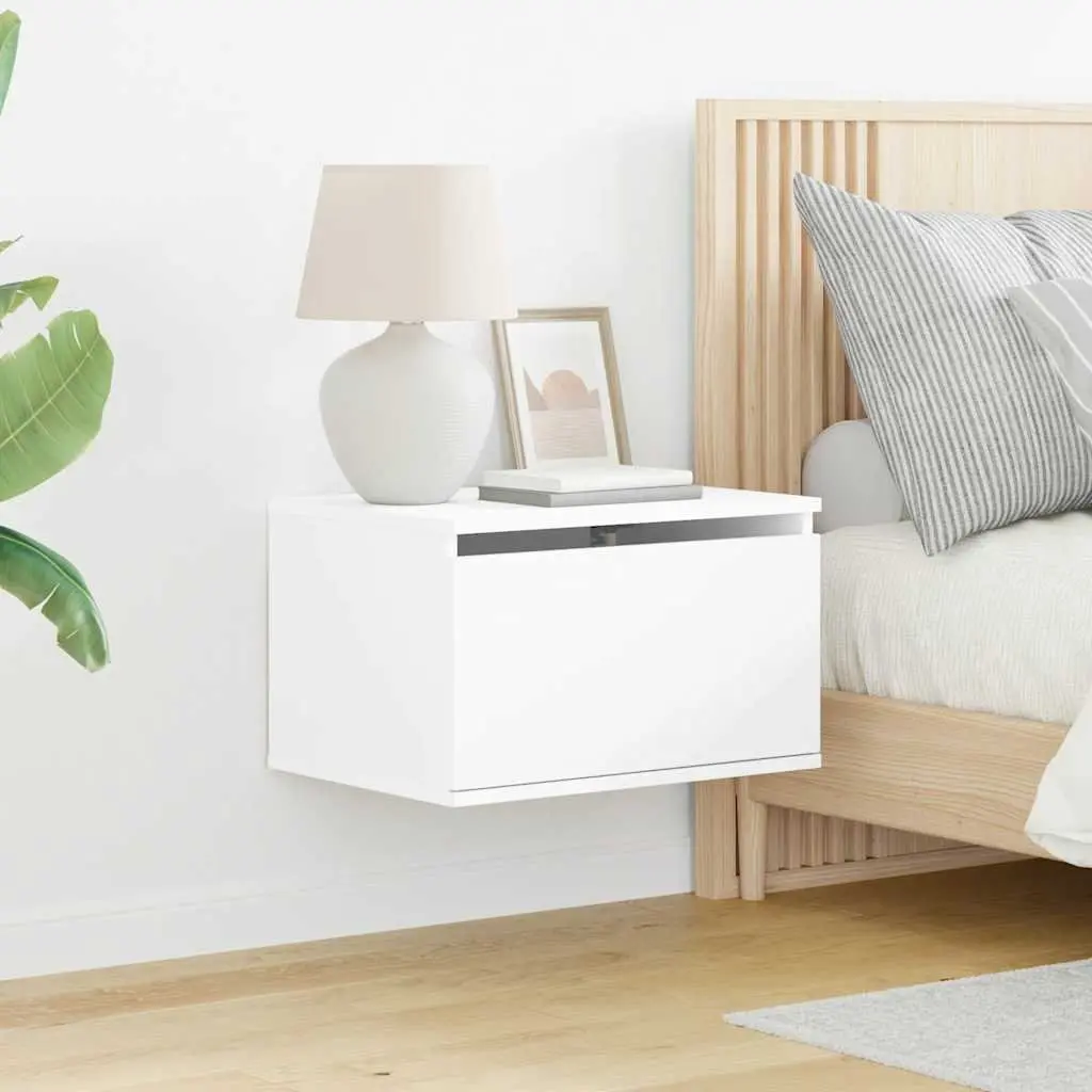 Wall-Mounted Bedside Cabinet with LED