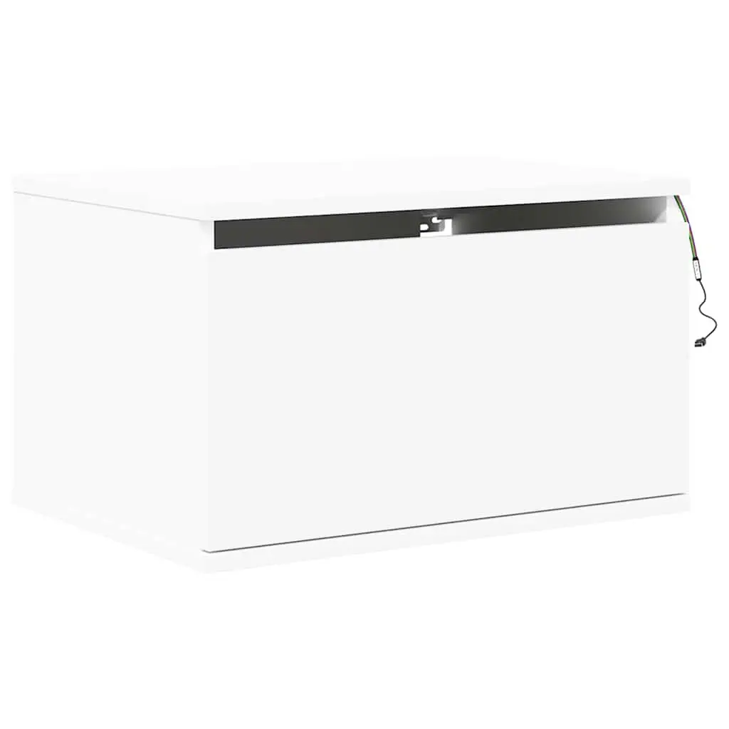 Wall-Mounted Bedside Cabinet with LED