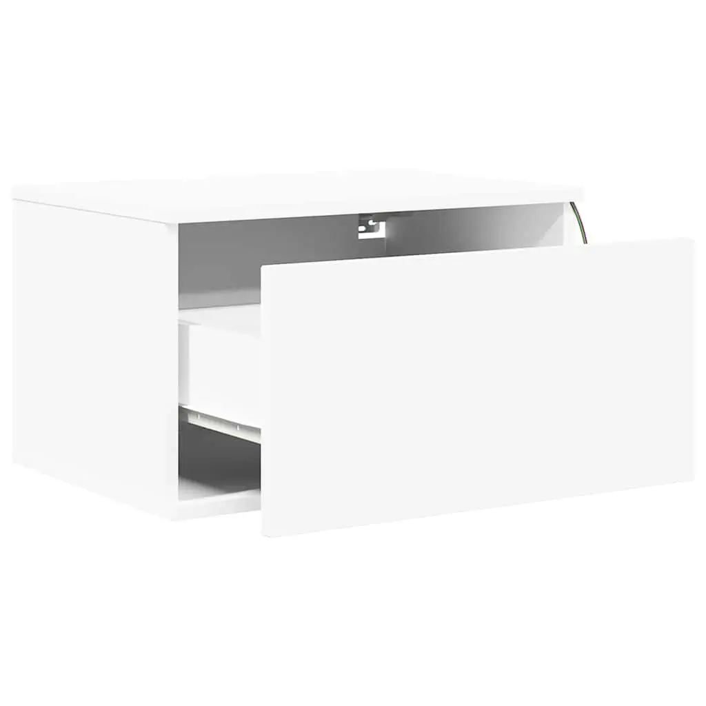 Wall-Mounted Bedside Cabinet with LED