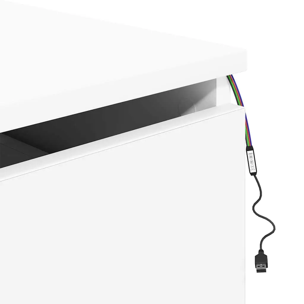 Wall-Mounted Bedside Cabinet with LED