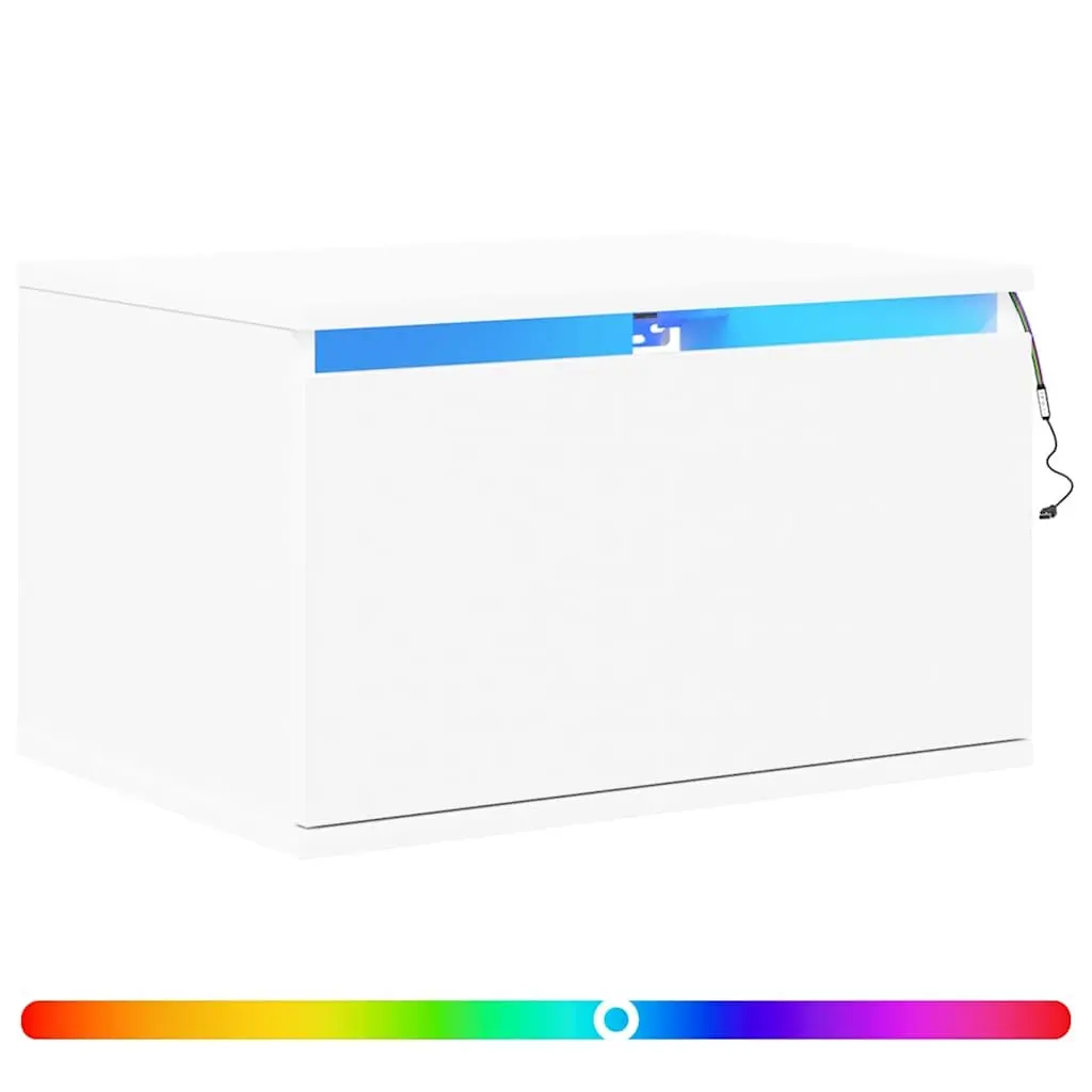 Wall-mounted Bedside Cabinet with RGB Lights