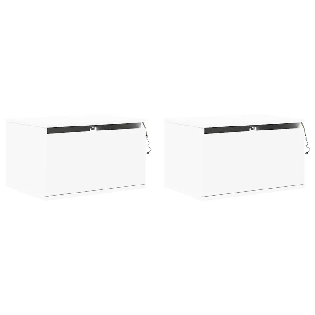 Wall-mounted Bedside Cabinet with RGB Lights