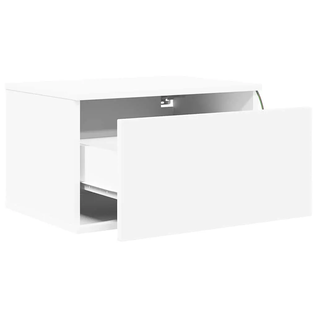 Wall-mounted Bedside Cabinet with RGB Lights