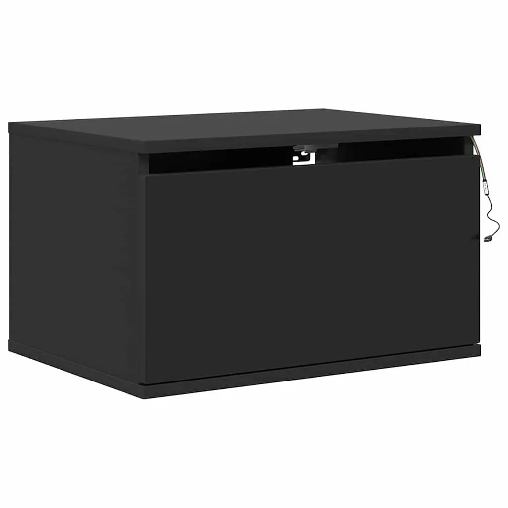 Wall-mounted Black Bedside Cabinets