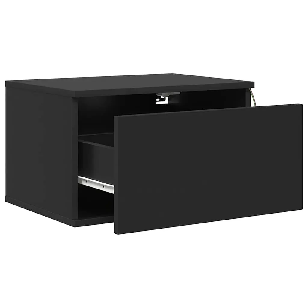 Wall-mounted Black Bedside Cabinets