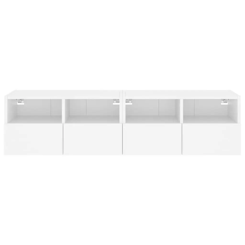 TV Wall Cabinet 60x30x30cm White Floating Storage Unit with Shelves and Door