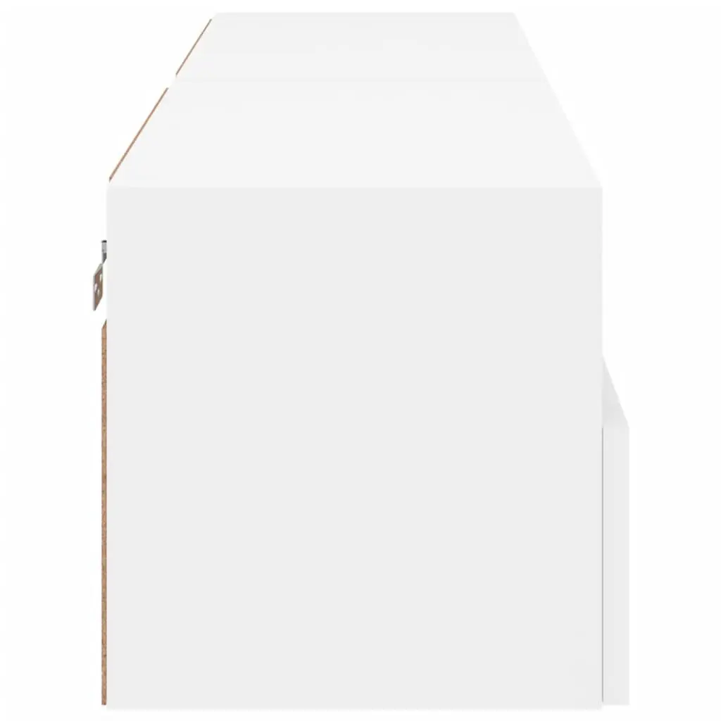 TV Wall Cabinet 60x30x30cm White Floating Storage Unit with Shelves and Door