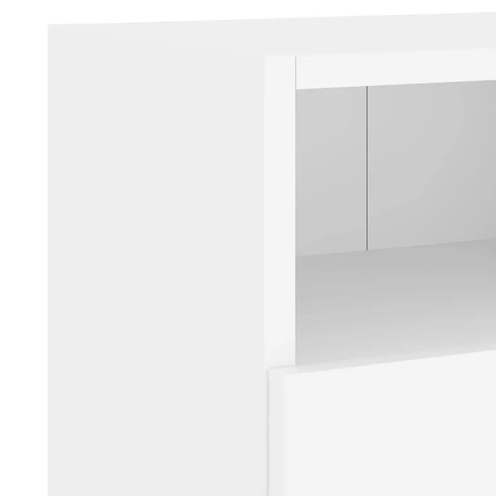 TV Wall Cabinet 60x30x30cm White Floating Storage Unit with Shelves and Door