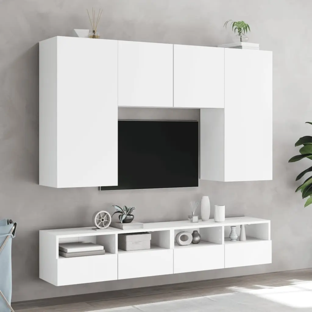 TV Wall Cabinet White Floating Media Unit for Living Room 100 x 30 x 30 cm