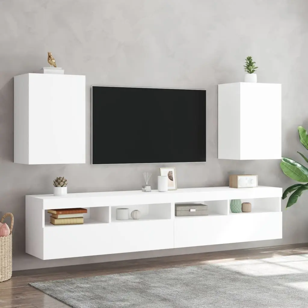Floating Storage Units for TV Wall 40.5x30x60cm White Set of 2