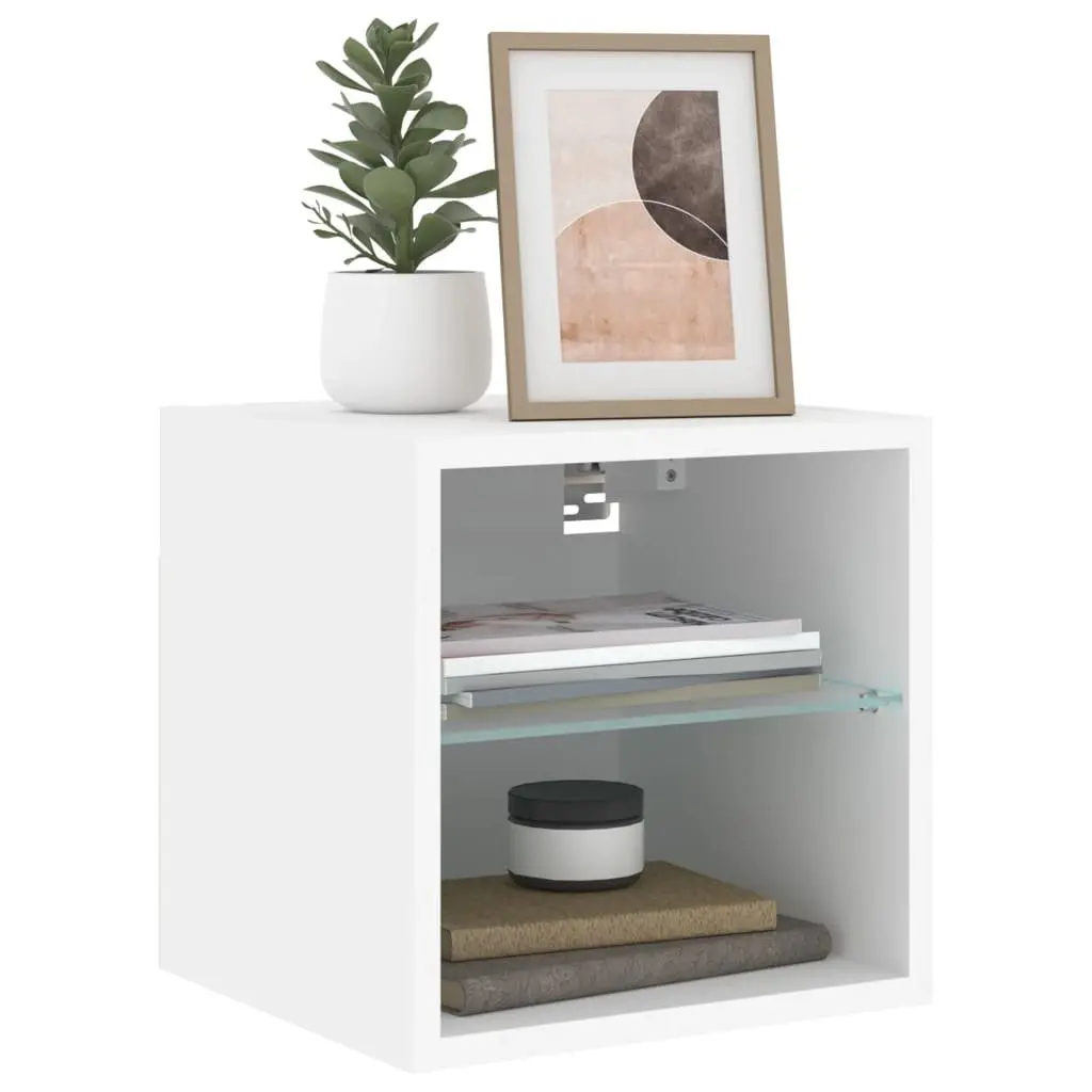 White TV Wall Cabinet with RGB LED