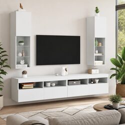 Dimensions and Specs of Wall-Mounted TV Cabinet with RGB LED