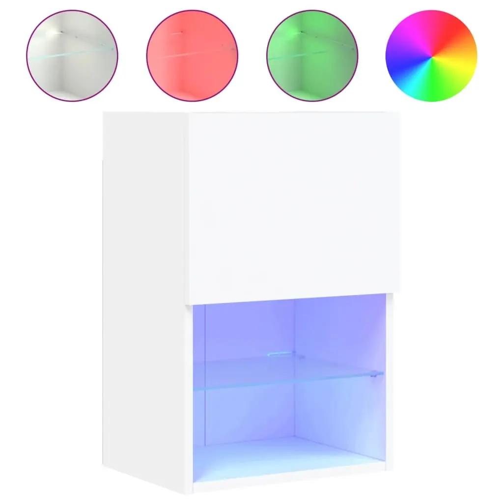 TV Cabinet Wall-Mounted Media Storage Unit White 2 Piece