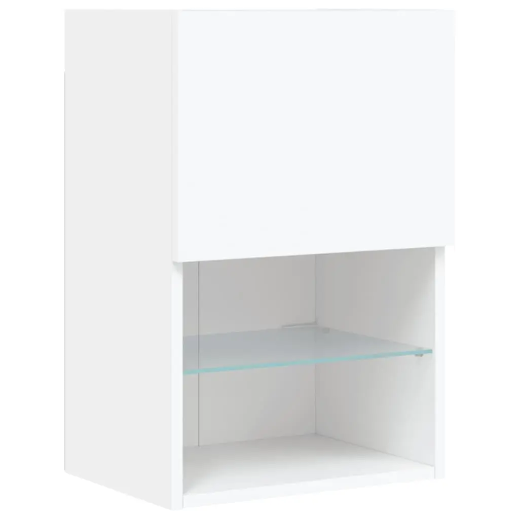 TV Cabinet Wall-Mounted Media Storage Unit White 2 Piece
