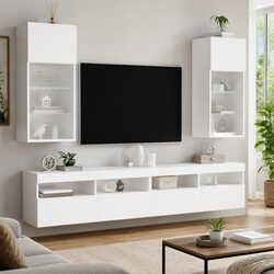 RGB LED Wall-Mounted TV Cabinets - Dimensions & Specs