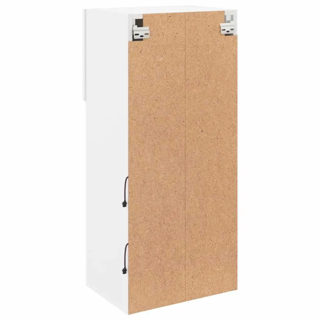 TV Cabinets Wall-Mounted Storage Units with RGB LED Lights 40.5x30x90cm White Set of 2