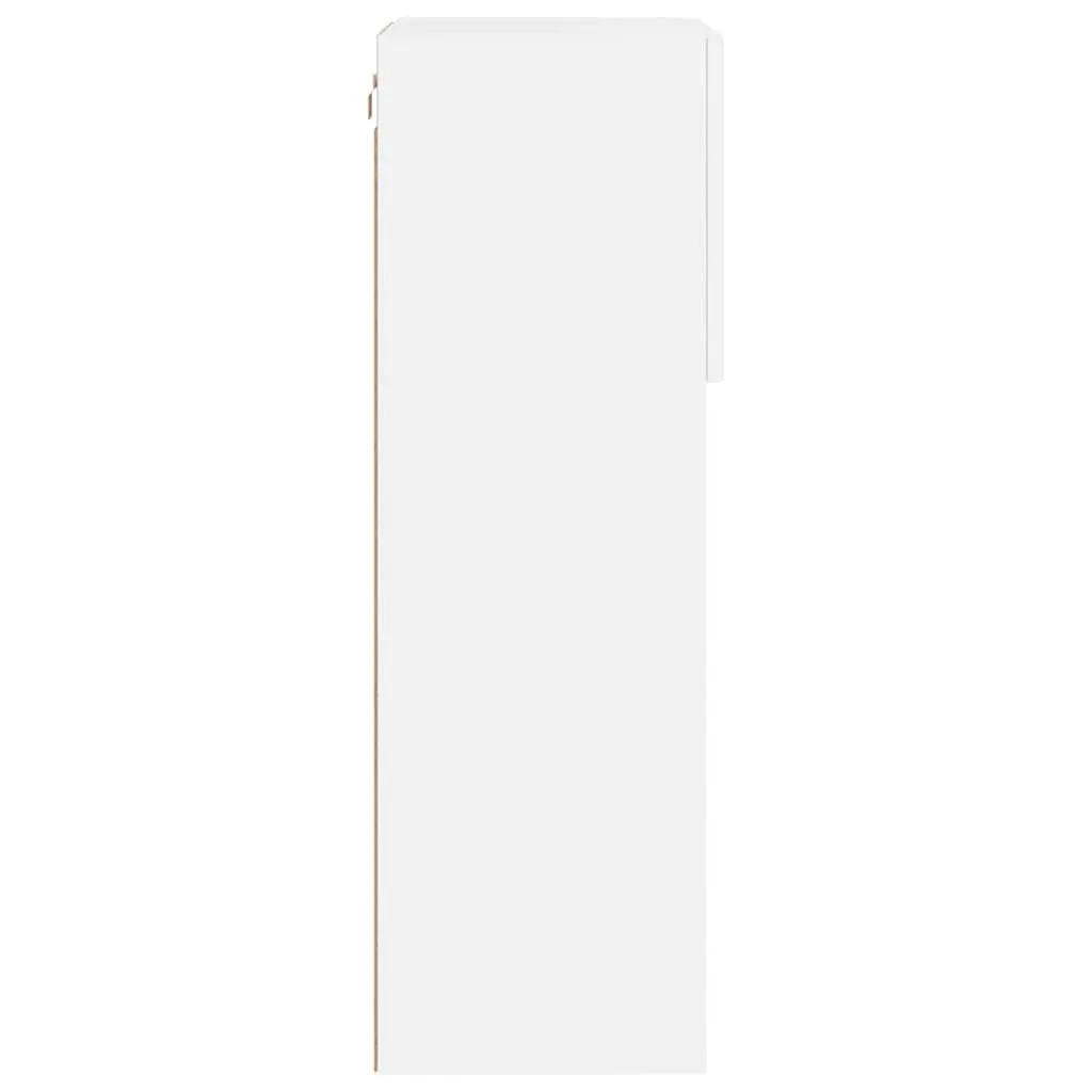 TV Cabinets Wall-Mounted Storage Units with RGB LED Lights 40.5x30x90cm White Set of 2