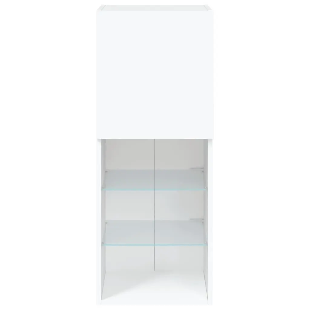 White Wall-Mounted TV Cabinet with LED