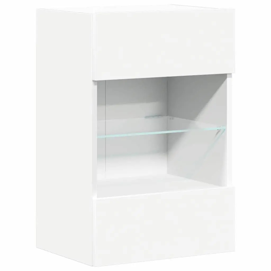 Wall Cabinets for Living Room 40x30x60.5 cm with RGB LED Lights 2 pcs White