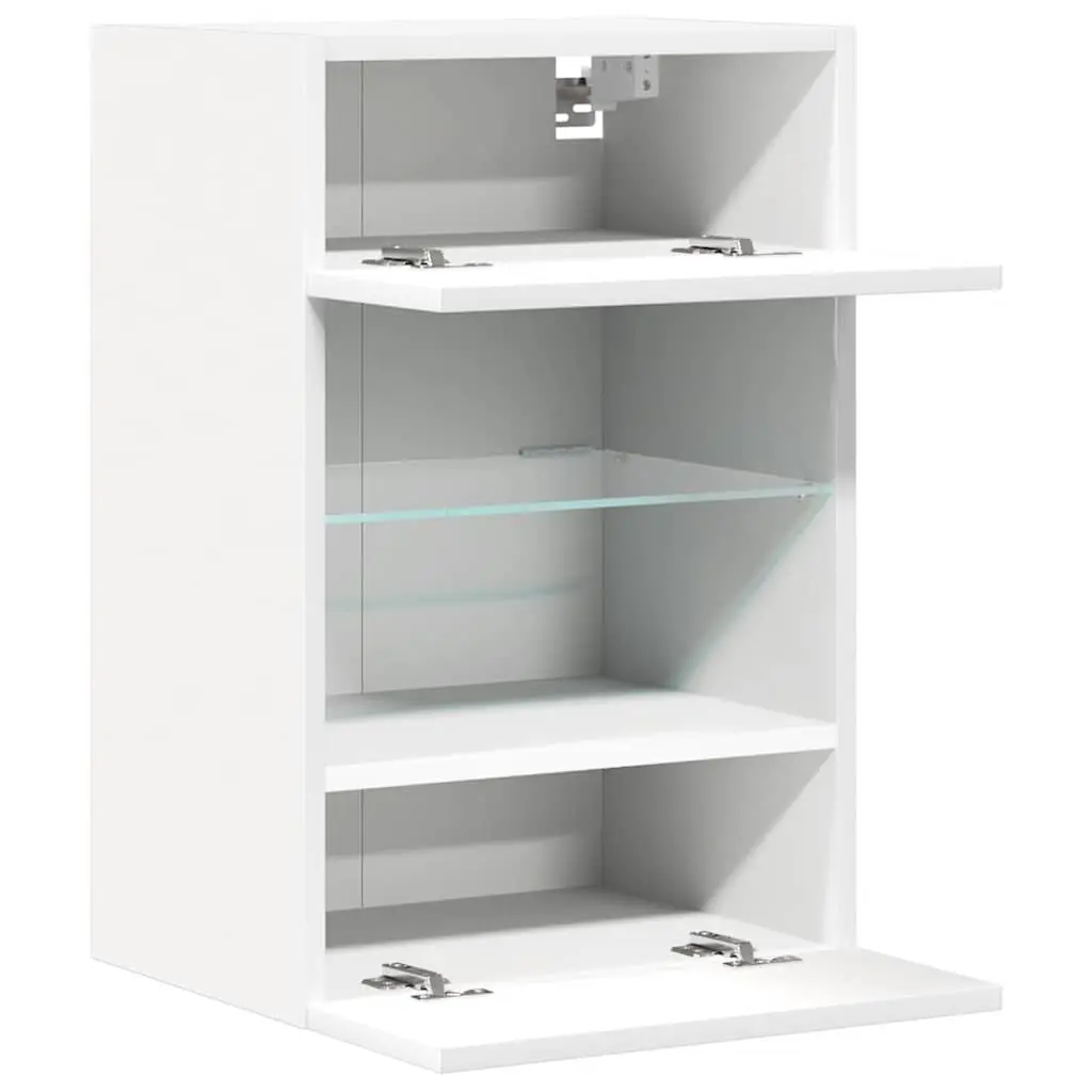 Wall Cabinets for Living Room 40x30x60.5 cm with RGB LED Lights 2 pcs White