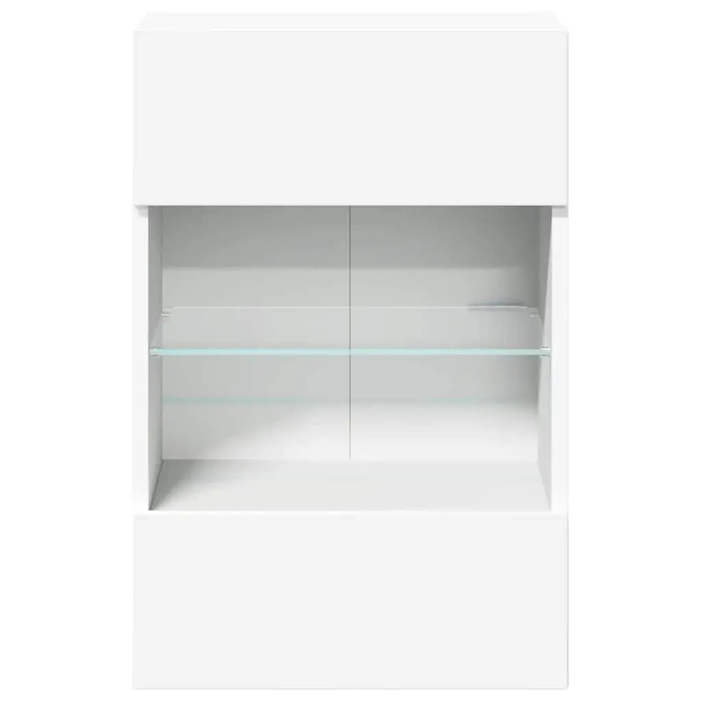 Wall Cabinets for Living Room 40x30x60.5 cm with RGB LED Lights 2 pcs White