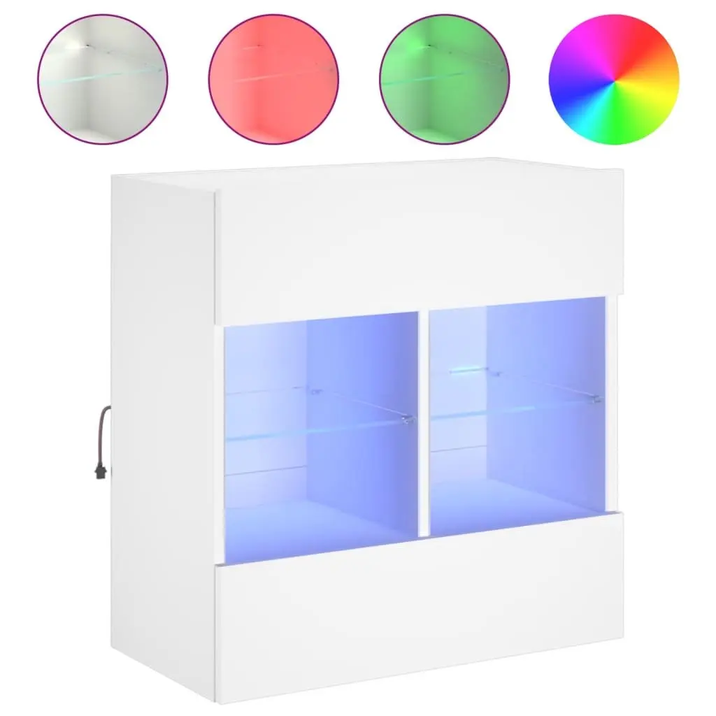 White Floating TV Wall Cabinet with LED