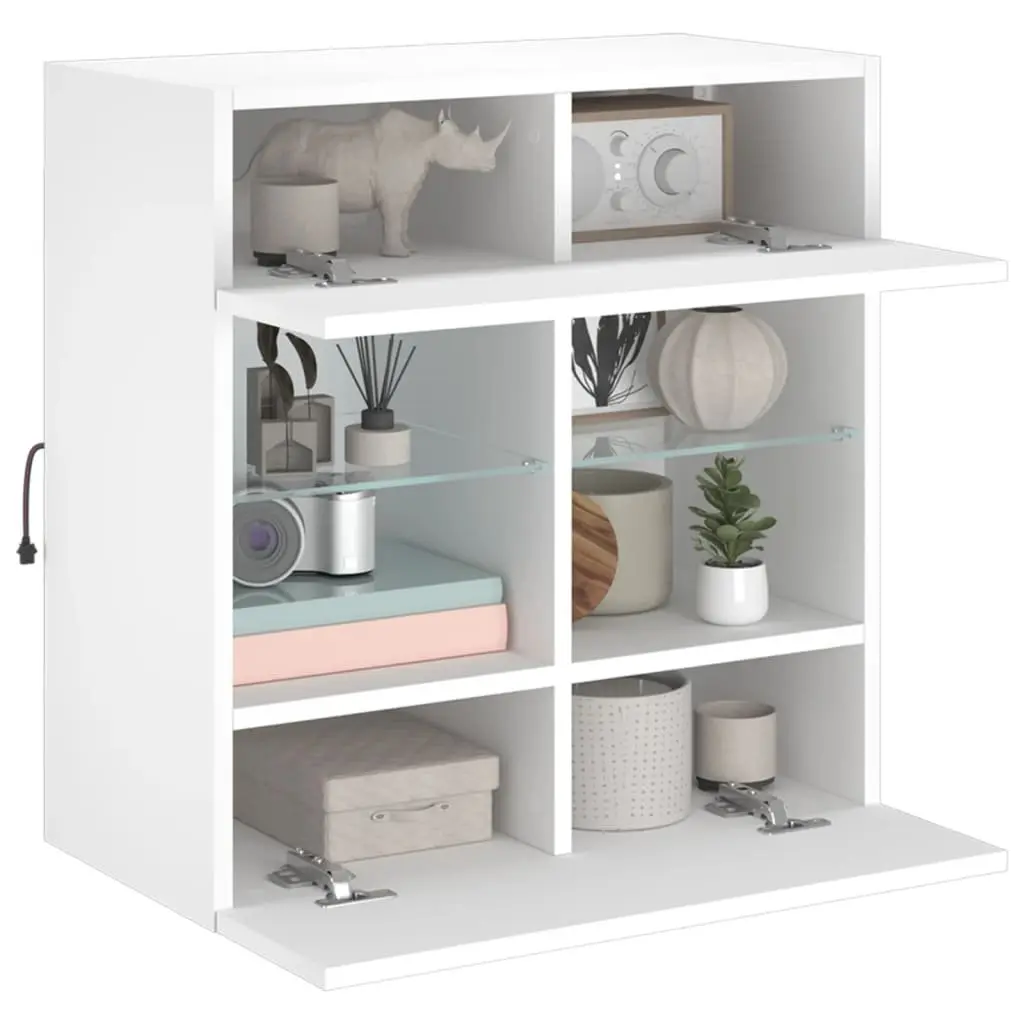 White Floating TV Wall Cabinet with LED