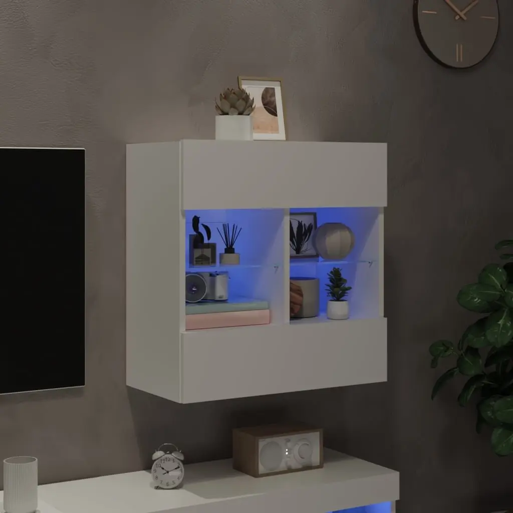 White Floating TV Wall Cabinet with LED