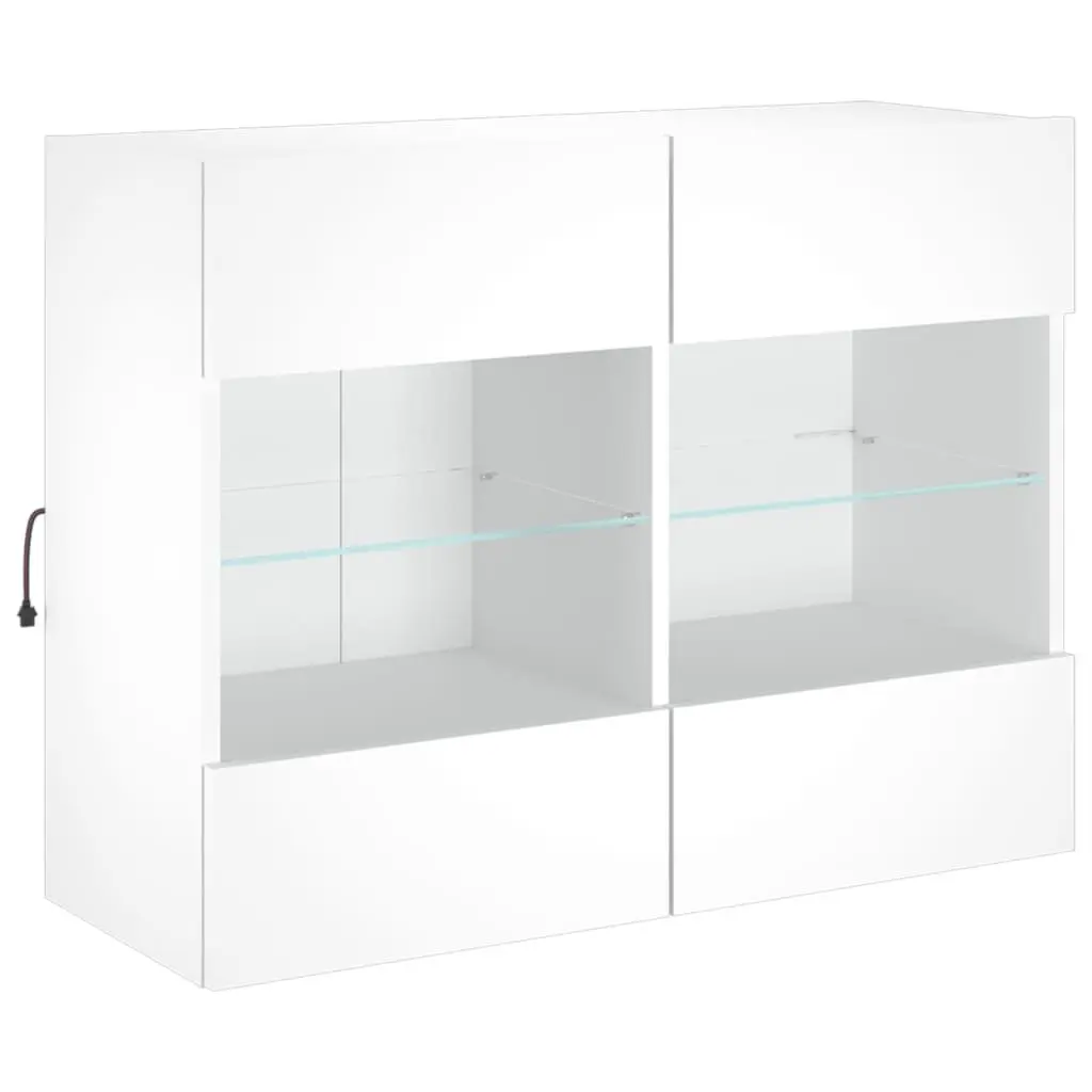 TV Wall Cabinet for Living Room or Bedroom 78.5 x 30 x 60.5 cm White with RGB LED Lights