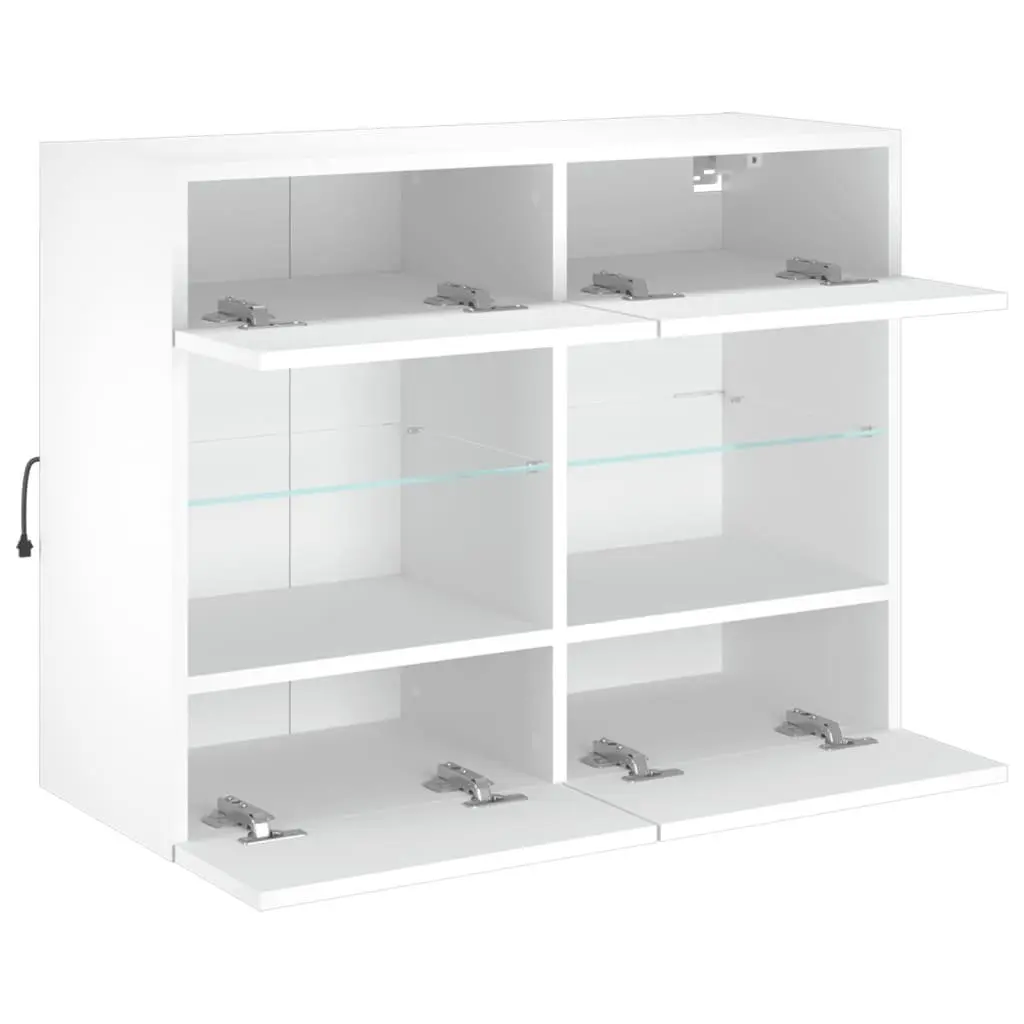 TV Wall Cabinet for Living Room or Bedroom 78.5 x 30 x 60.5 cm White with RGB LED Lights