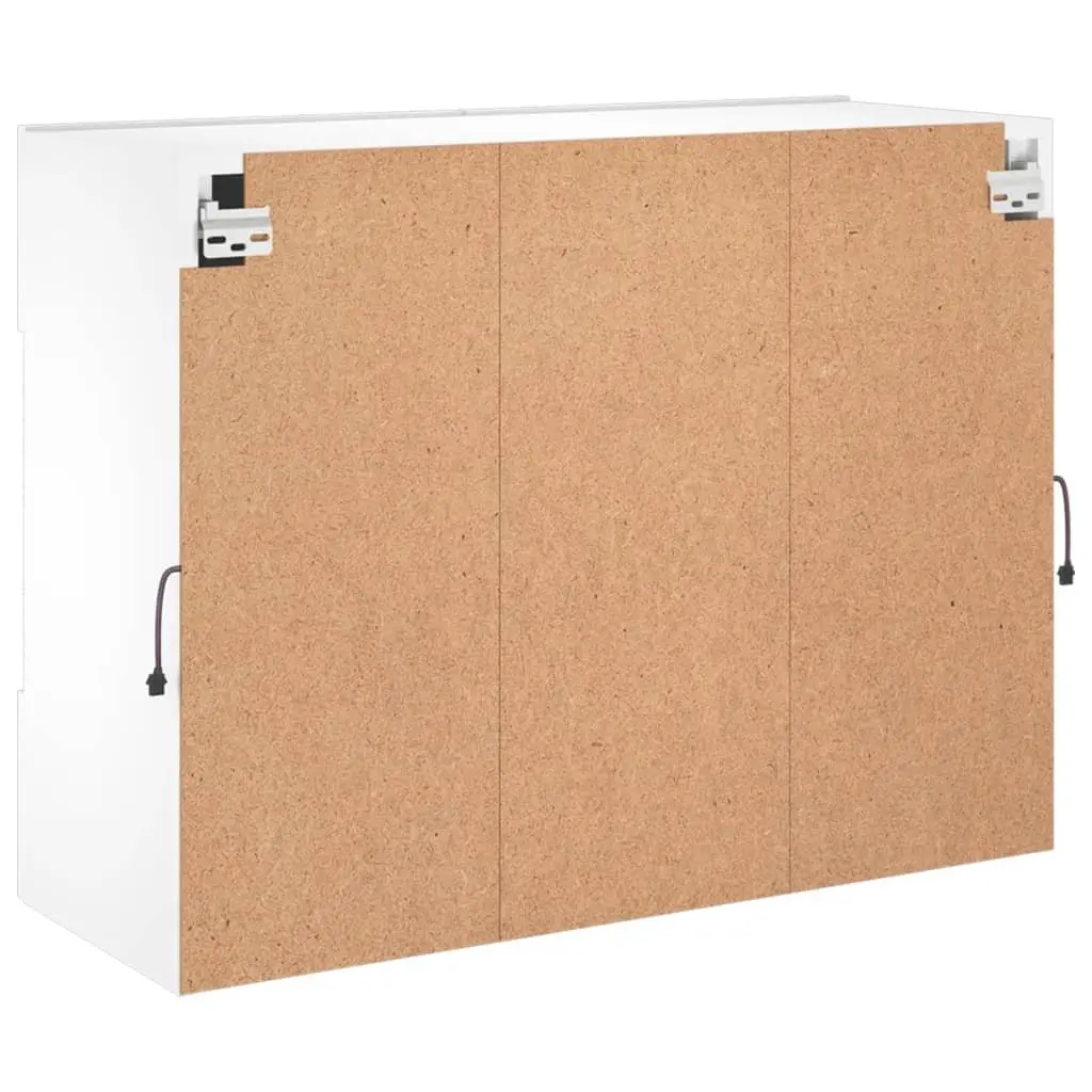 TV Wall Cabinet for Living Room or Bedroom 78.5 x 30 x 60.5 cm White with RGB LED Lights
