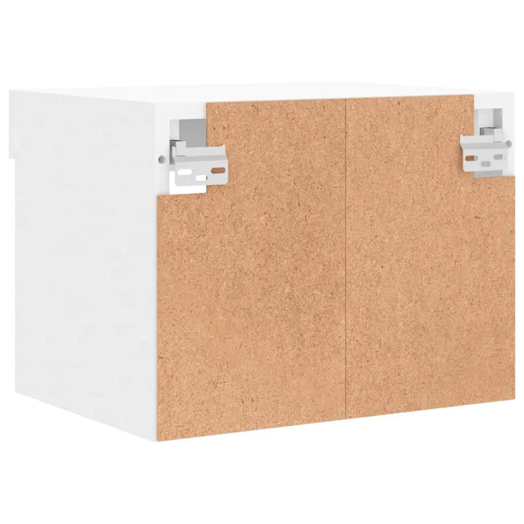 Wall-mounted Bedside Cabinet for Bedroom with RGB LED Lights White