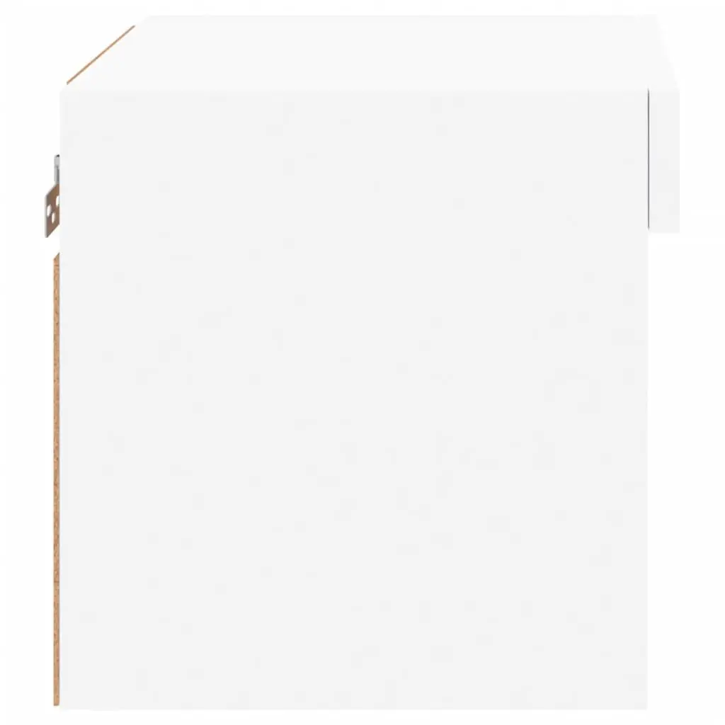 Wall-mounted Bedside Cabinet for Bedroom with RGB LED Lights White