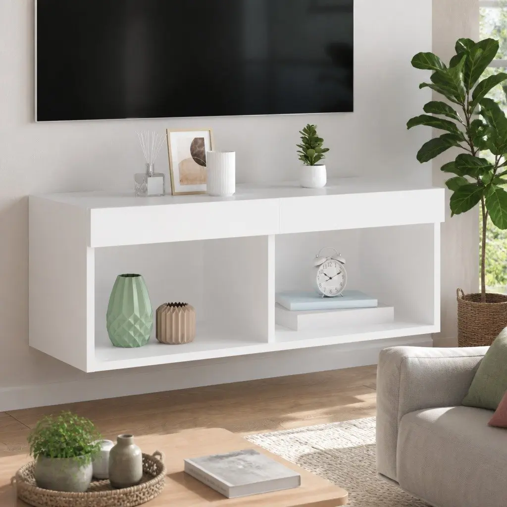TV Cabinet for Living Room Wall-Mounted White 80x30x30cm