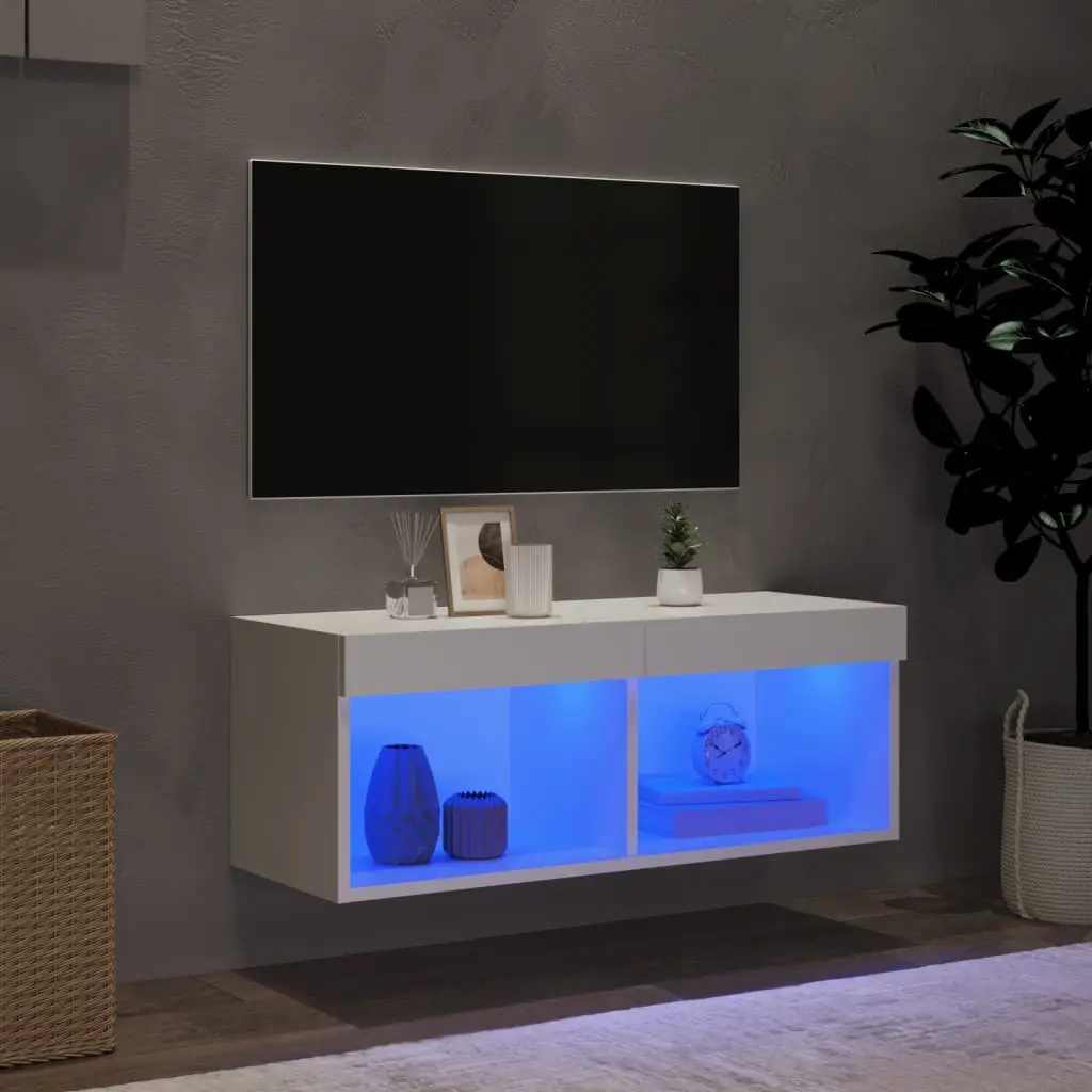TV Cabinet for Living Room Wall-Mounted White 80x30x30cm