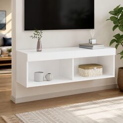 TV Cabinet Dimensions: 100x30x30cm, White with LED Lights