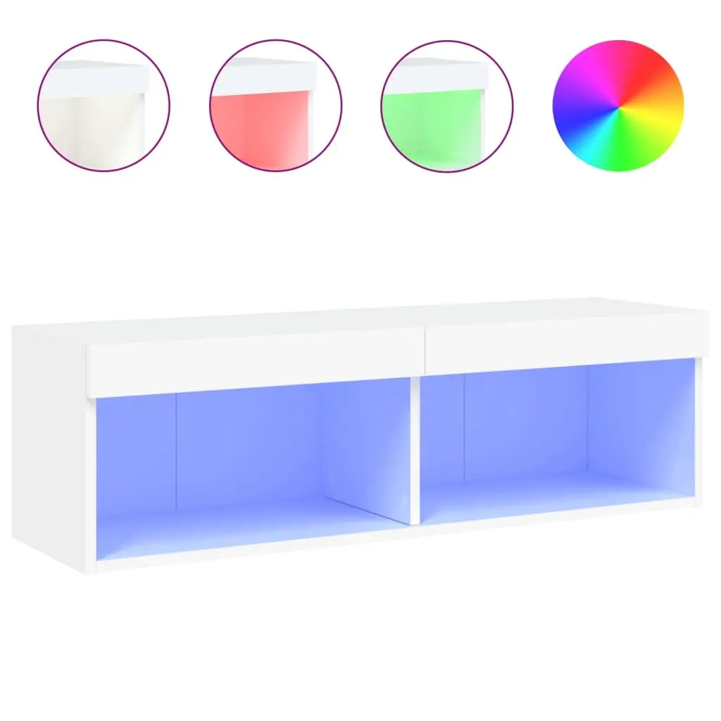 TV Cabinet Wall-Mounted Media Storage Unit White 100x30x30cm