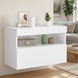 Floating Media Unit White 60W x 30H x 40D cm with RGB LED