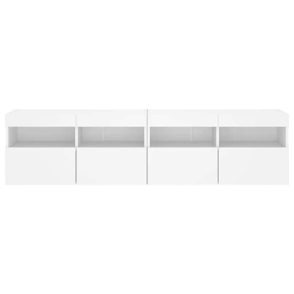 TV Wall Cabinet for Living Room with RGB LED Lights White 80x30x40cm